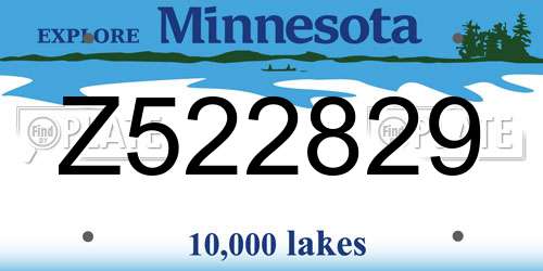 Z522829 Minnesota License Plate