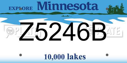 Z5246B Minnesota License Plate