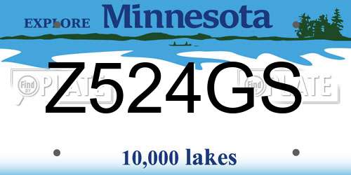 Z524GS Minnesota License Plate