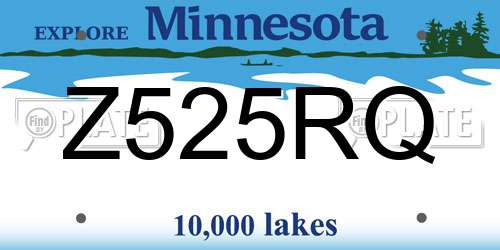 Z525RQ Minnesota License Plate