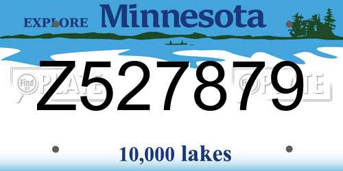 Z527879 Minnesota License Plate