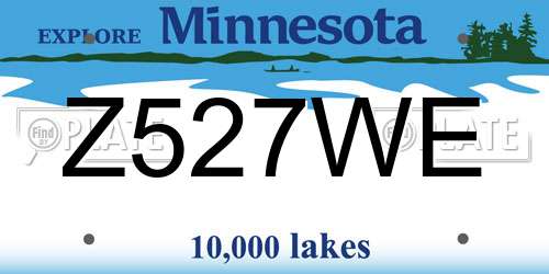 Z527WE Minnesota License Plate