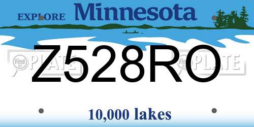 Z528RO Minnesota License Plate