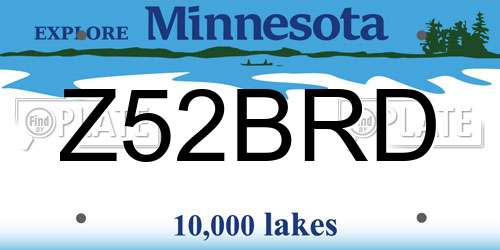 Z52BRD Minnesota License Plate