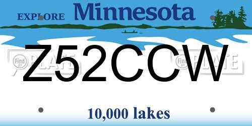 Z52CCW Minnesota License Plate