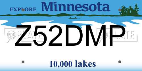 Z52DMP Minnesota License Plate
