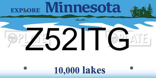 Z52ITG Minnesota License Plate