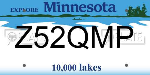 Z52QMP Minnesota License Plate
