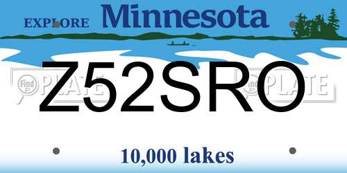 Z52SRO Minnesota License Plate