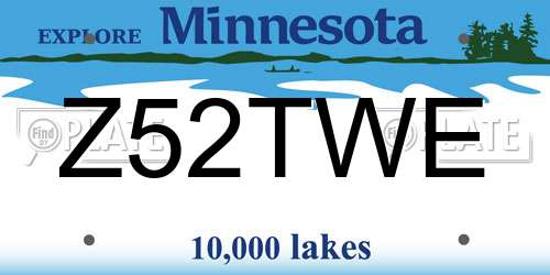 Z52TWE Minnesota License Plate