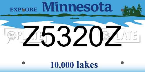 Z5320Z Minnesota License Plate