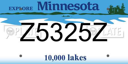 Z5325Z Minnesota License Plate