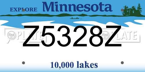 Z5328Z Minnesota License Plate