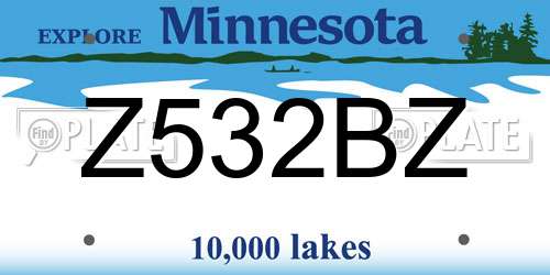 Z532BZ Minnesota License Plate