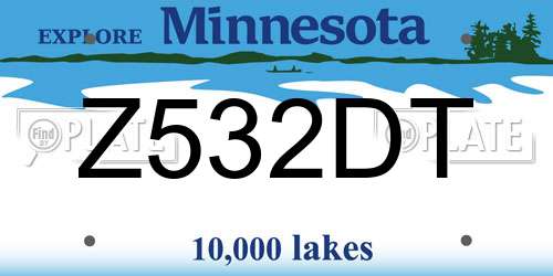 Z532DT Minnesota License Plate