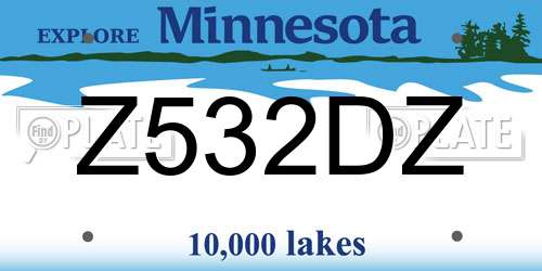 Z532DZ Minnesota License Plate