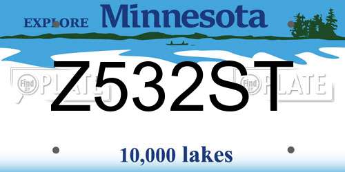 Z532ST Minnesota License Plate