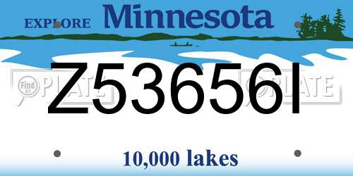 Z53656I Minnesota License Plate