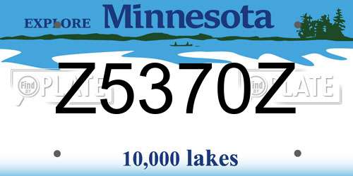 Z5370Z Minnesota License Plate