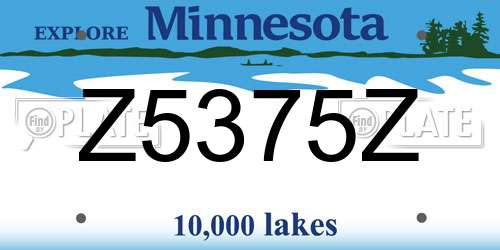 Z5375Z Minnesota License Plate