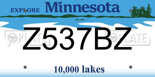 Z537BZ Minnesota License Plate