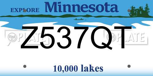 Z537QT Minnesota License Plate