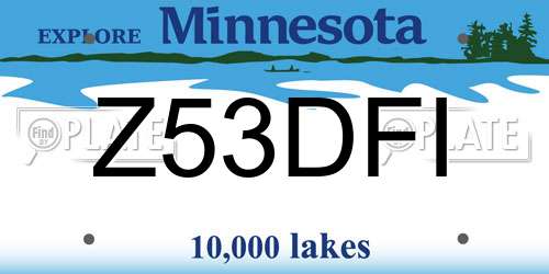 Z53DFI Minnesota License Plate