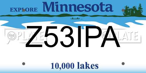 Z53IPA Minnesota License Plate