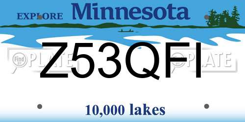 Z53QFI Minnesota License Plate