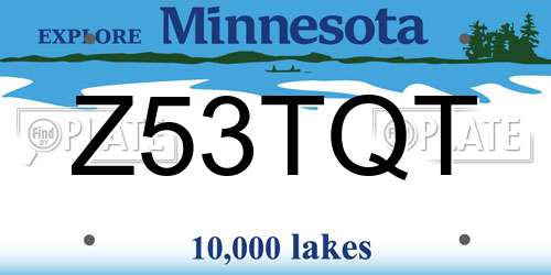 Z53TQT Minnesota License Plate
