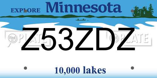 Z53ZDZ Minnesota License Plate