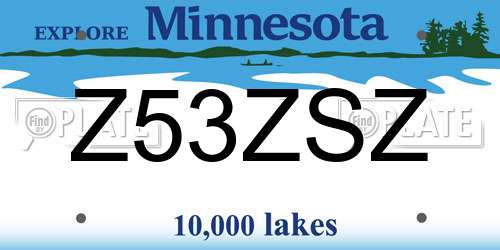Z53ZSZ Minnesota License Plate