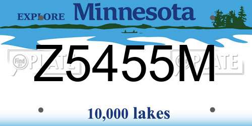 Z5455M Minnesota License Plate