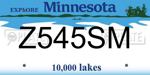 Z545SM Minnesota License Plate