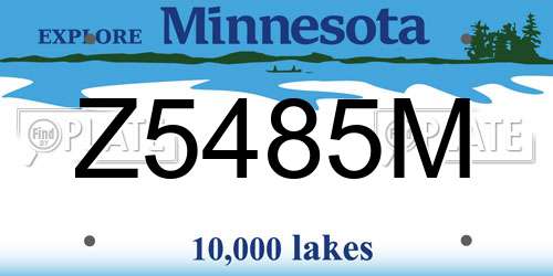 Z5485M Minnesota License Plate