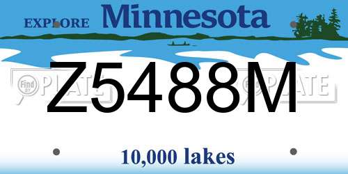 Z5488M Minnesota License Plate