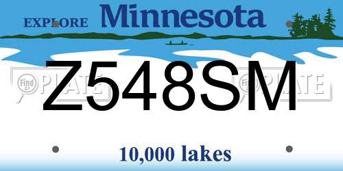 Z548SM Minnesota License Plate