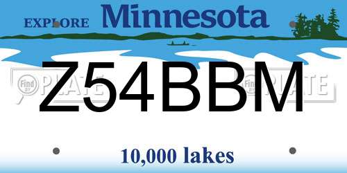 Z54BBM Minnesota License Plate