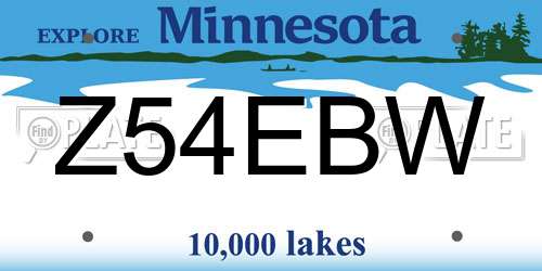 Z54EBW Minnesota License Plate