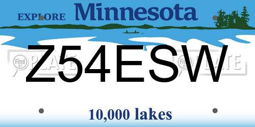 Z54ESW Minnesota License Plate