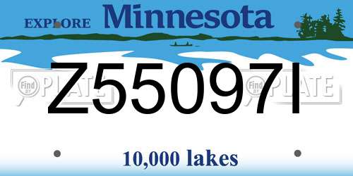 Z55097I Minnesota License Plate