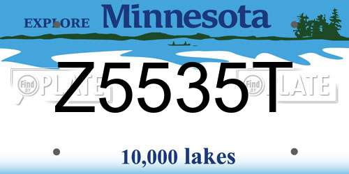 Z5535T Minnesota License Plate