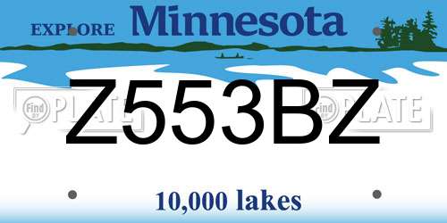 Z553BZ Minnesota License Plate