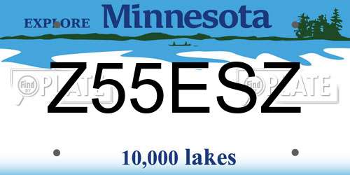 Z55ESZ Minnesota License Plate