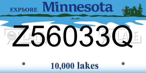 Z56033Q Minnesota License Plate