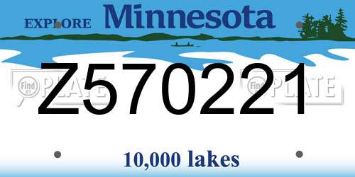 Z570221 Minnesota License Plate