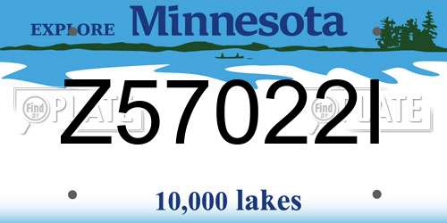 Z57022I Minnesota License Plate