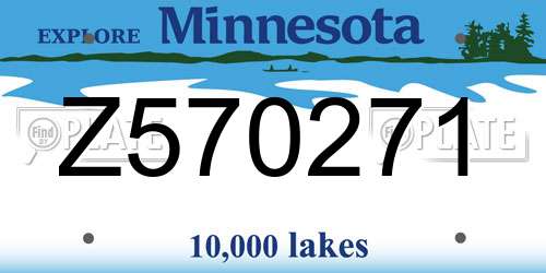 Z570271 Minnesota License Plate
