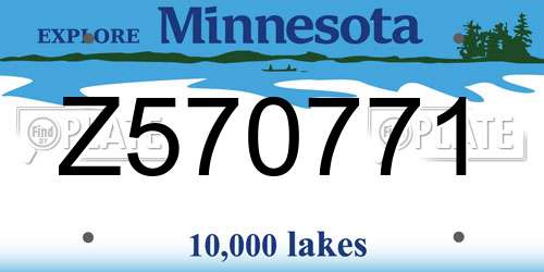 Z570771 Minnesota License Plate