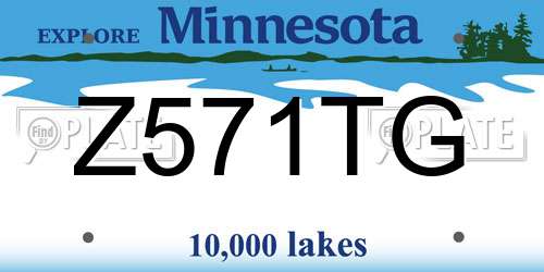 Z571TG Minnesota License Plate